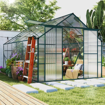Serre de jardin 6,1 x 2,4 x 2,1 m avec ventilation ajustable