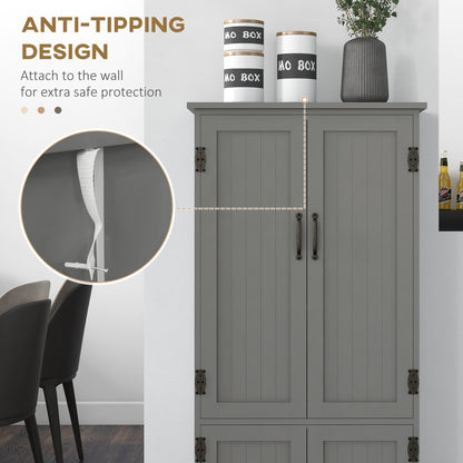 Armoire de rangement 4 portes avec tablettes ajustables