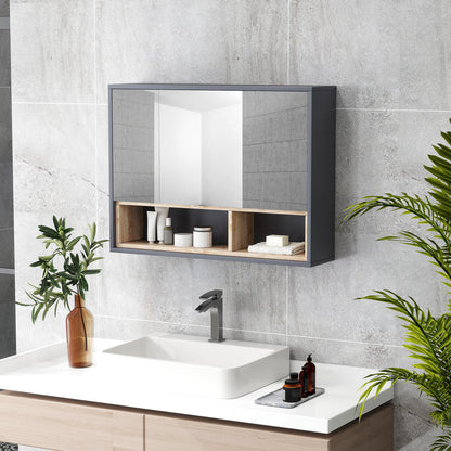 Armoire de toilette murale avec miroir et étagères