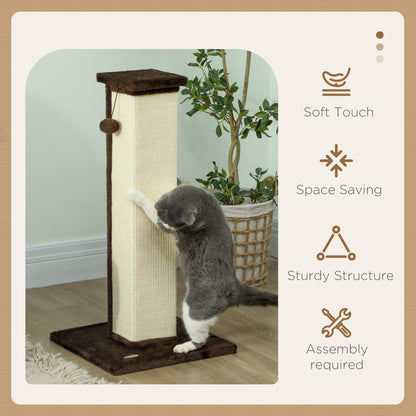 Grand griffoir pour chat en sisal avec balle suspendue