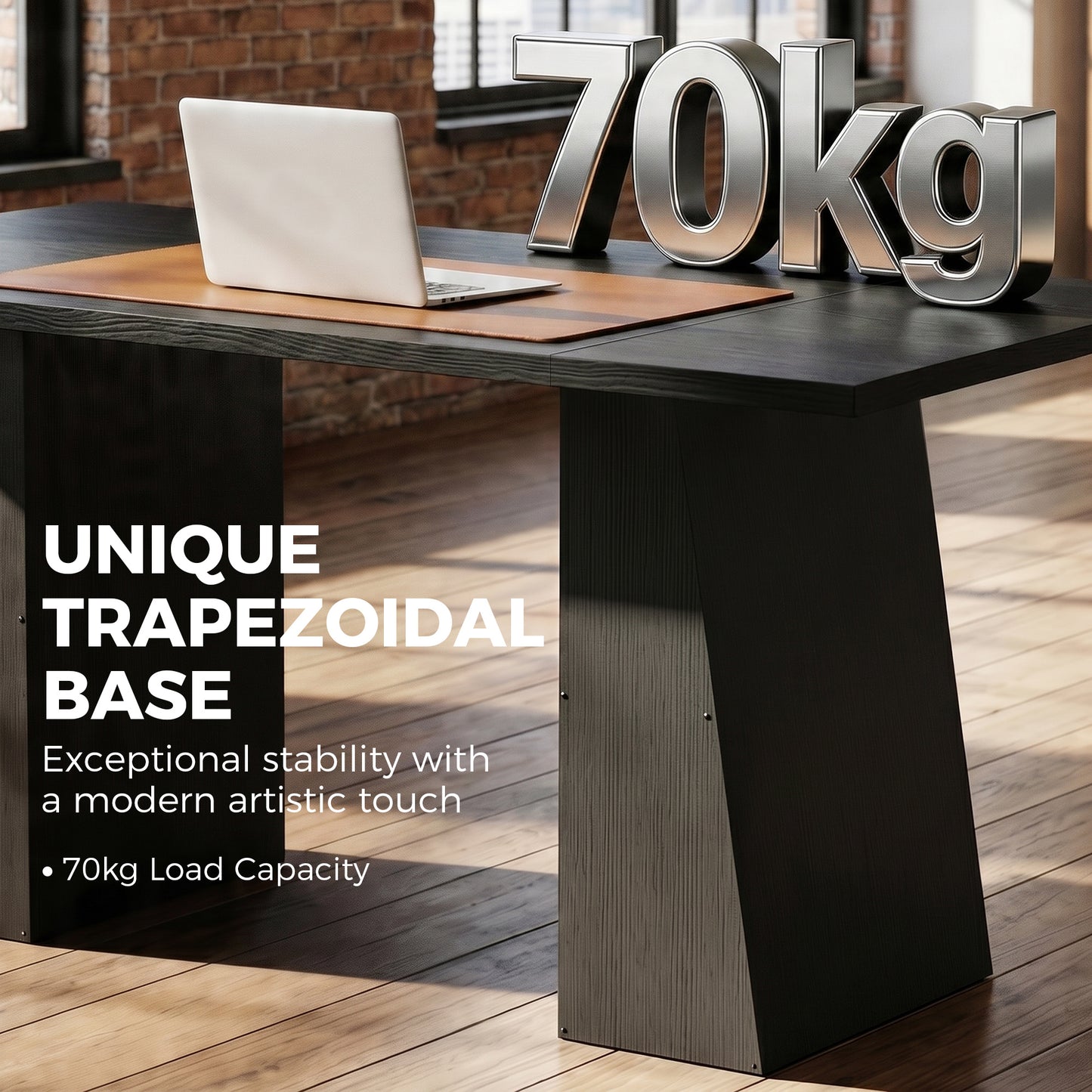 Bureau d'ordinateur à base trapézoïdale 160 cm