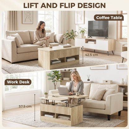 Table basse à plateau relevable et extensible