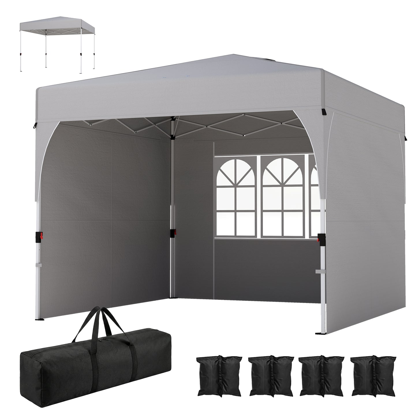 Tente de jardin escamotable UPF 50+ avec 3 parois