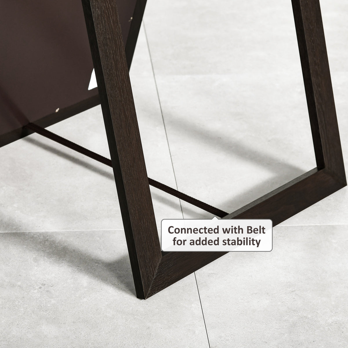 Miroir pleine longueur rectangulaire 147 x 51 cm avec cadre
