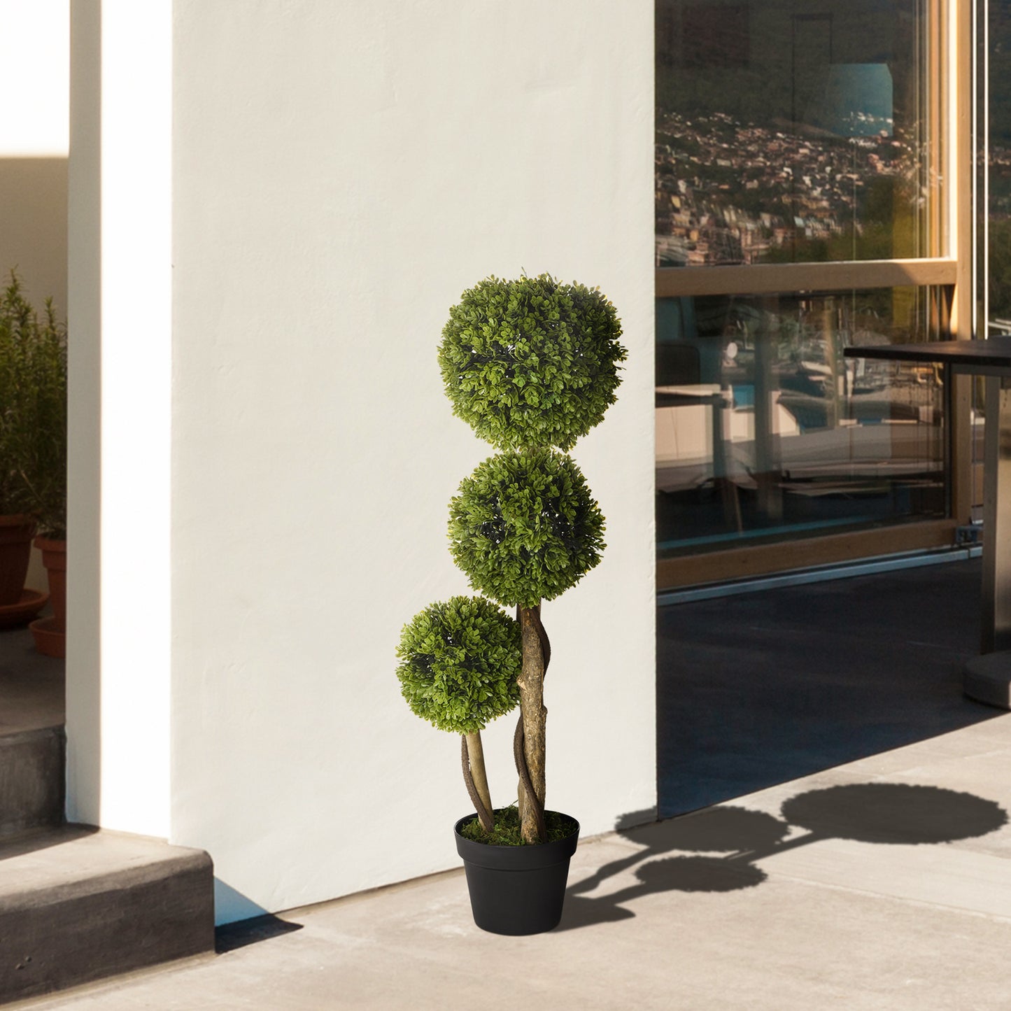 Arbres artificiels bambou en pot — lot de 2