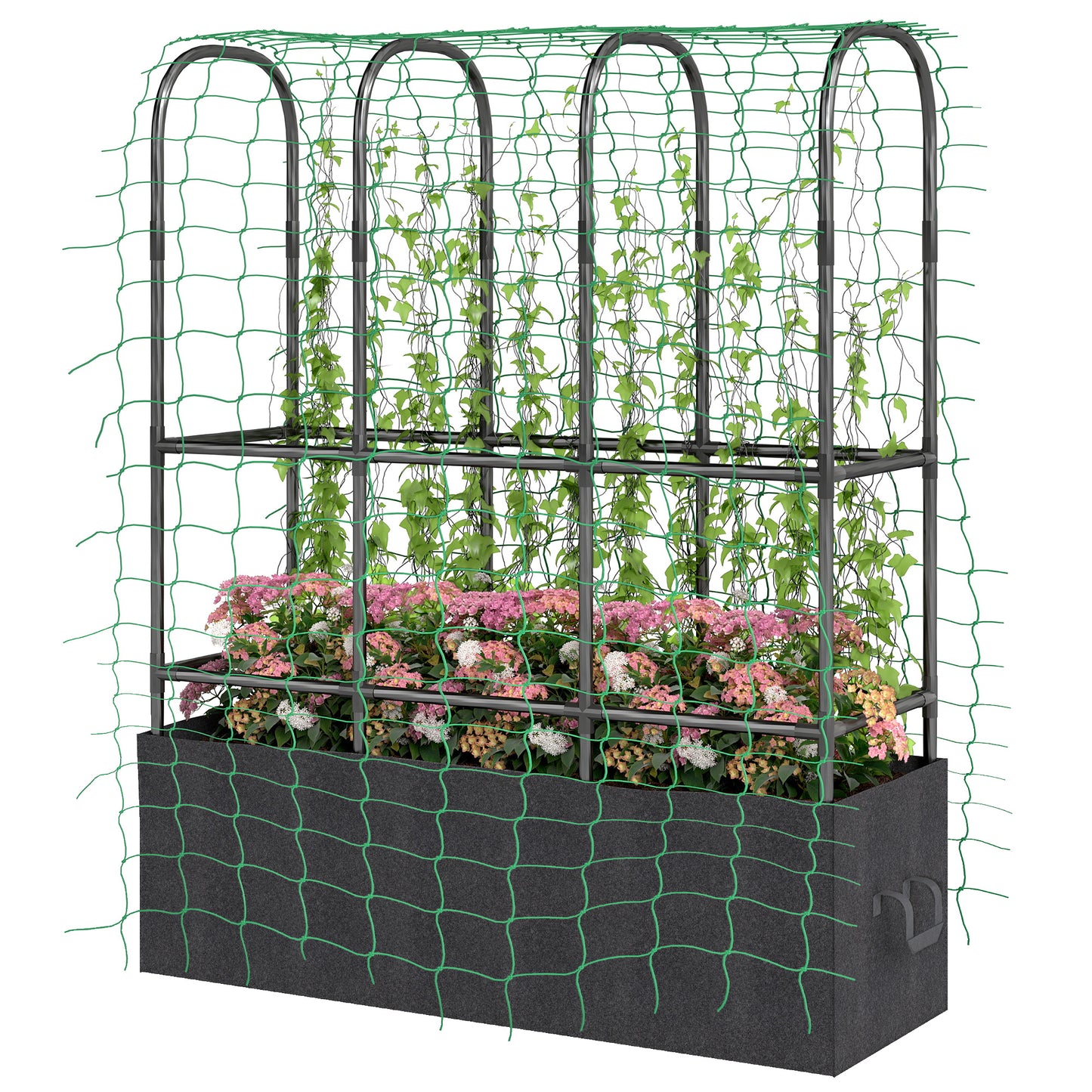 Bac de jardinage surélevé avec treillis