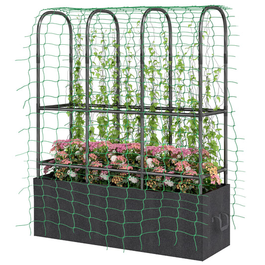 Outsunny 200L Raised Garden Bed with Trellis - Free Delivery