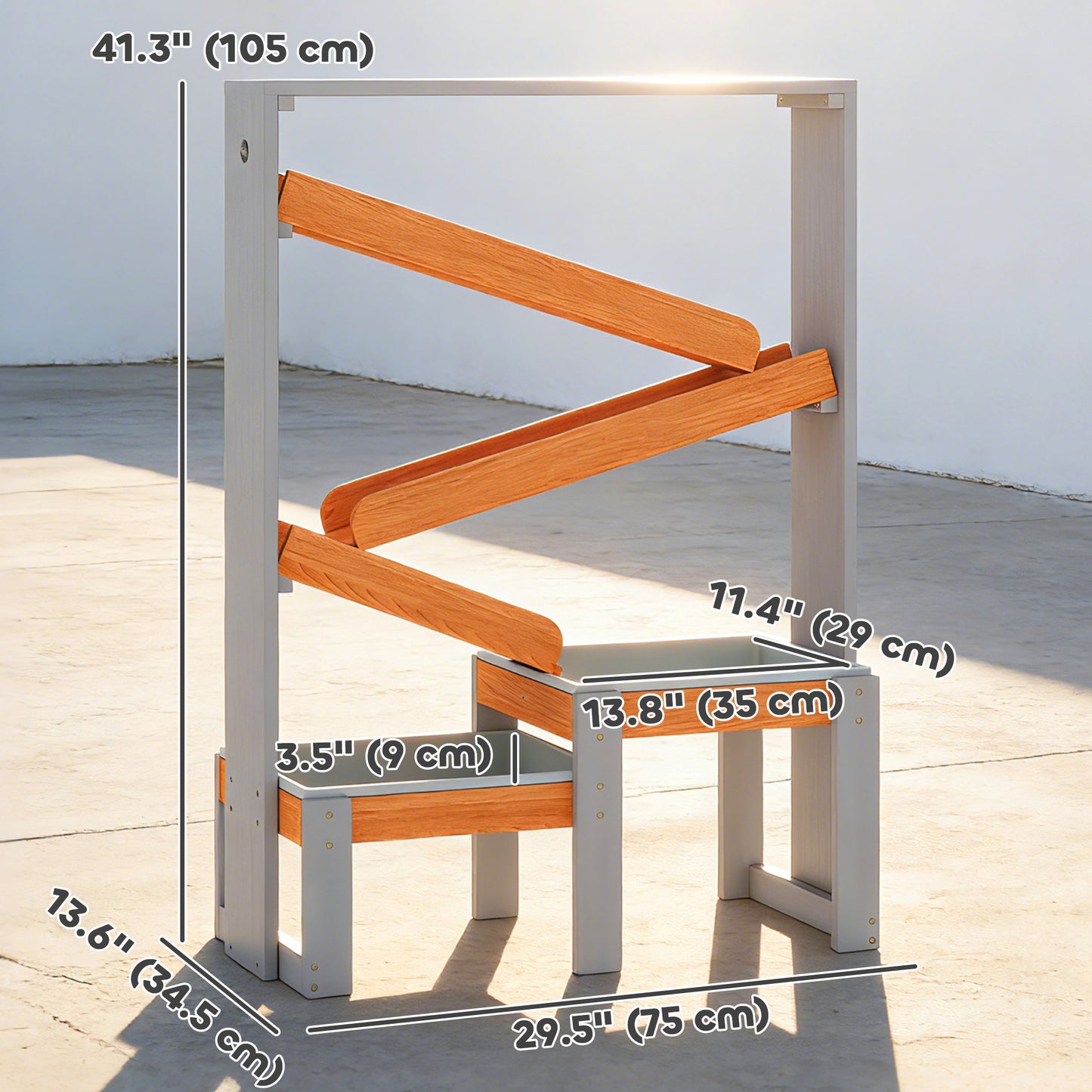 Table sensorielle sable et eau avec circuit pour enfants