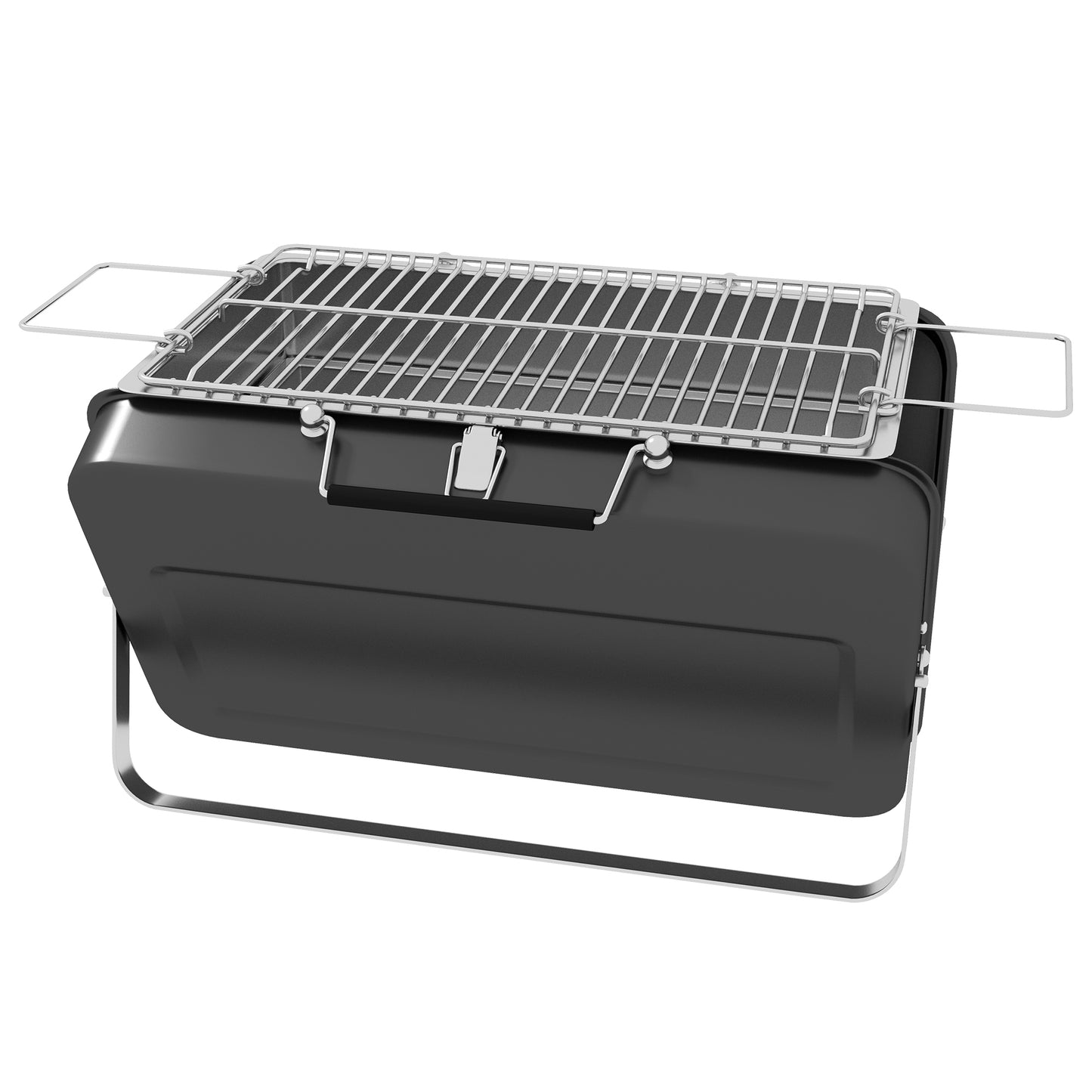 BBQ portable format valise métal charbon