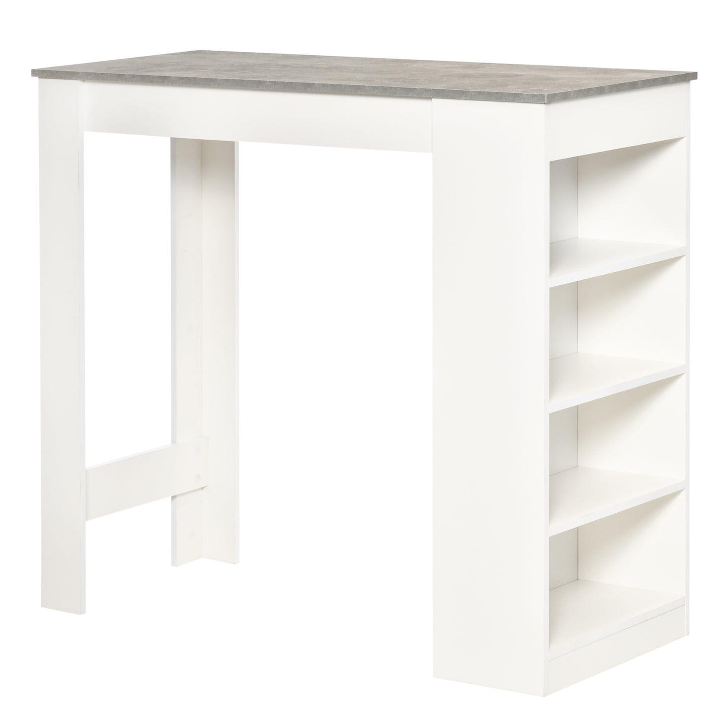Table haute de bar avec 4 étagères de rangement