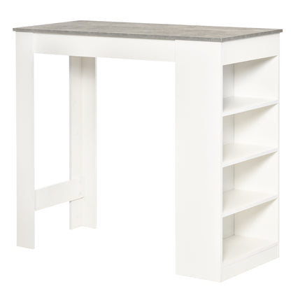 Table haute de bar avec 4 étagères de rangement