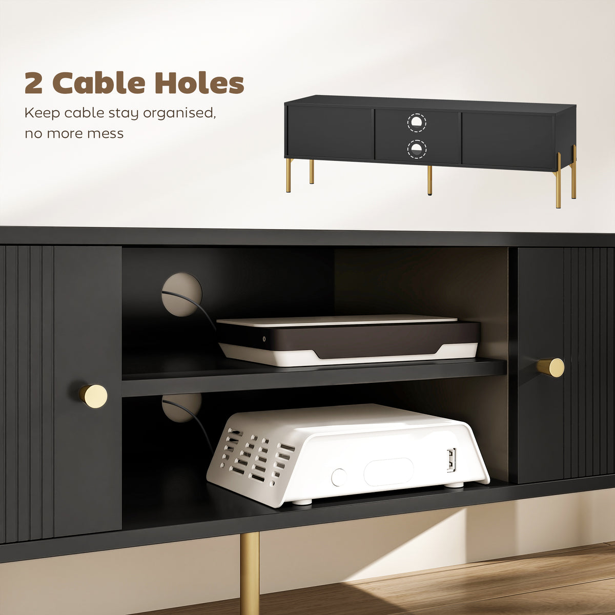 Meuble TV moderne pour téléviseur de 165 cm