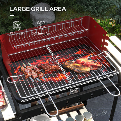 Barbecue au charbon portable avec hauteur ajustable
