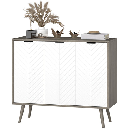 Buffet moderne avec portes à chevrons et tablettes réglables