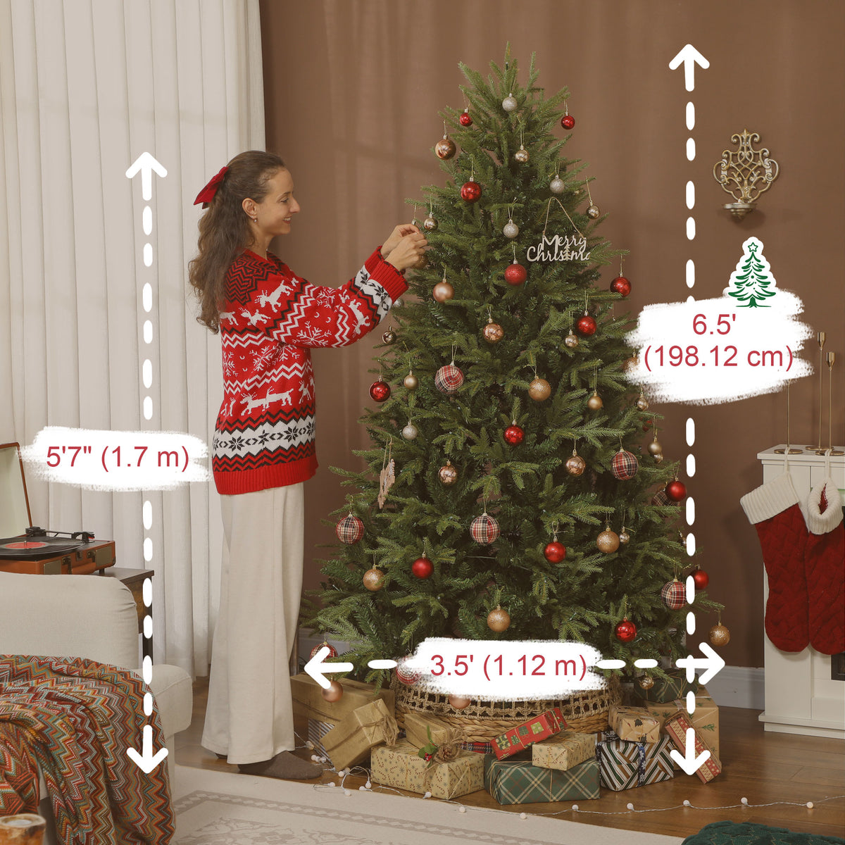 Arbre de Noël artificiel DEL 198 cm