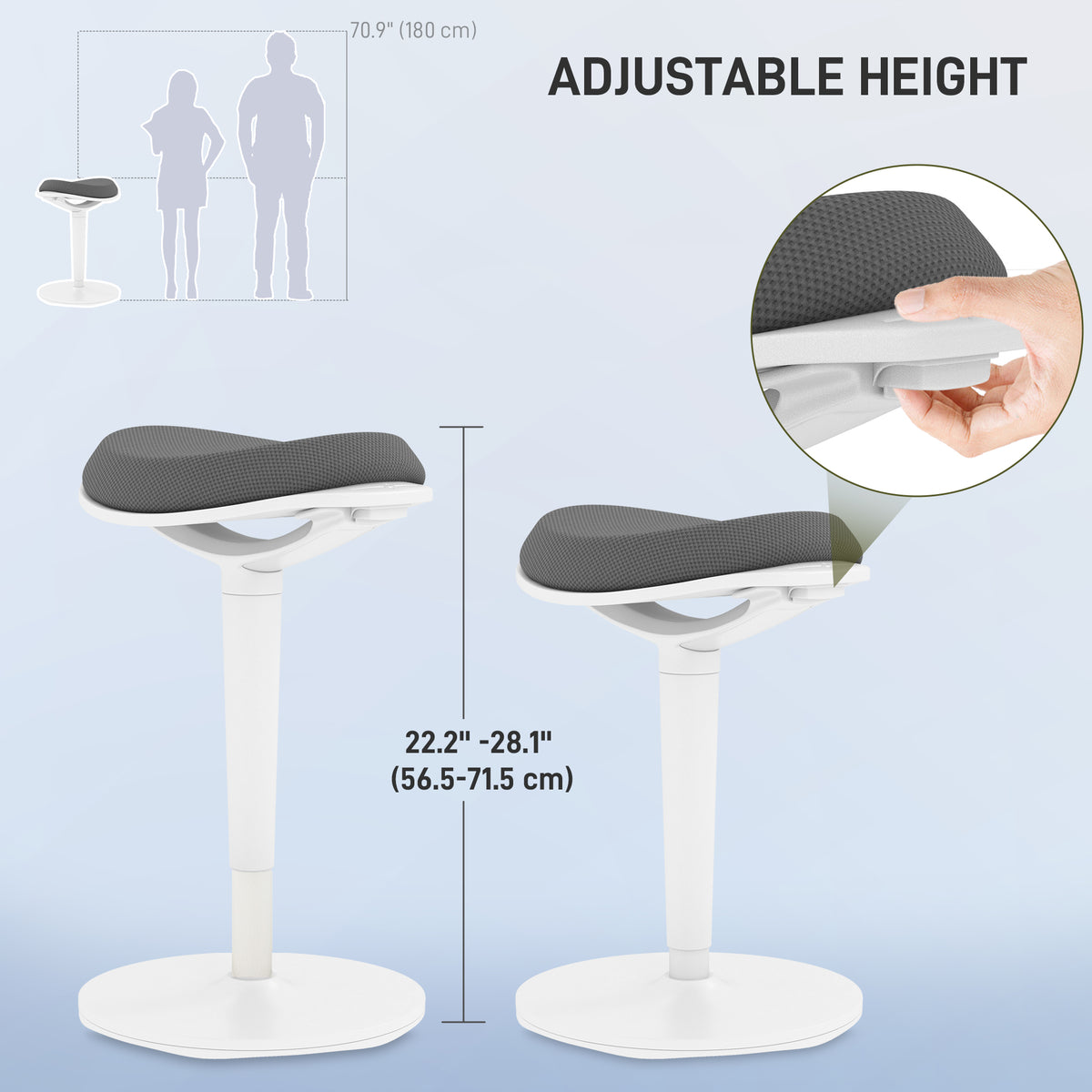 Tabouret de bureau debout ergonomique inclinable
