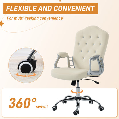 Chaise de bureau velours capitonnée réglable pivotante