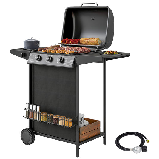 BBQ au Propane 3+1 Brûleurs Portable avec Brûleur Latéral
