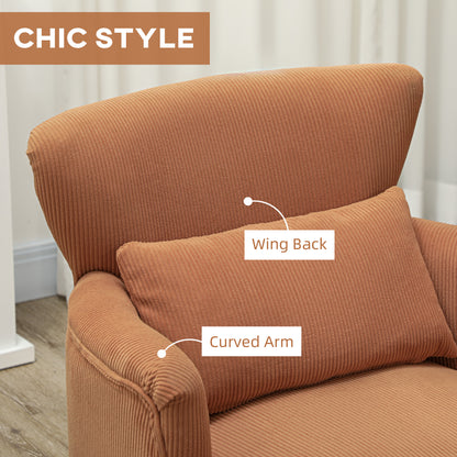 Fauteuil d'appoint moderne en velours côtelé