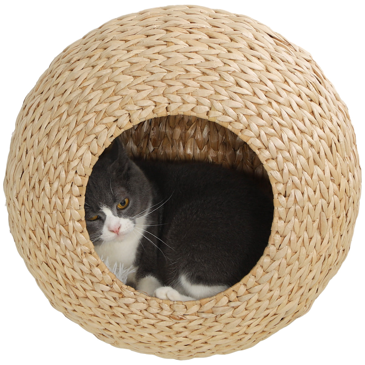 Étagère murale pour chat en massette avec coussin