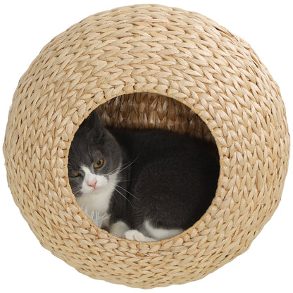 Étagère murale pour chat en massette avec coussin