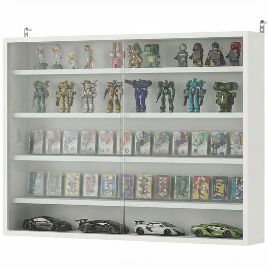 Vitrine murale 5 niveaux pour objets de collection