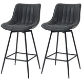 Ensemble 2 tabourets comptoir cuir PU — noir