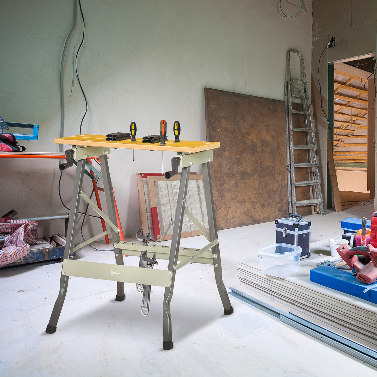 Établi pliant polyvalent 100 kg avec 4 pinces réglables