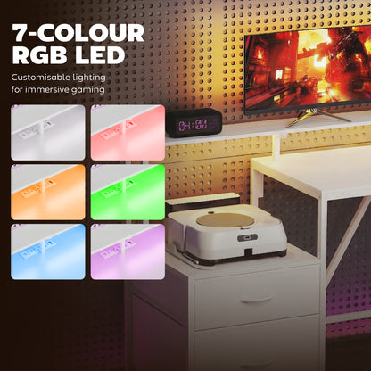 Bureau de jeu en L avec RGB et hub de recharge