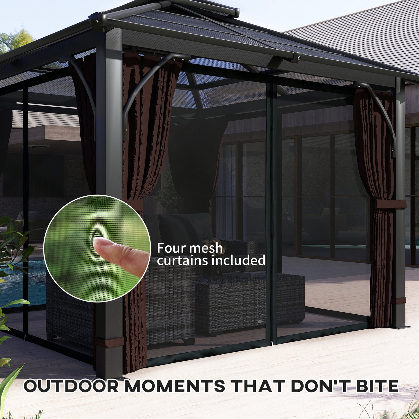 Gazebo toit rigide 10' x 10' polycarbonate double niveau