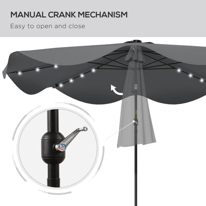Parasol de patio solaire LED inclinable 10 x 10 pi