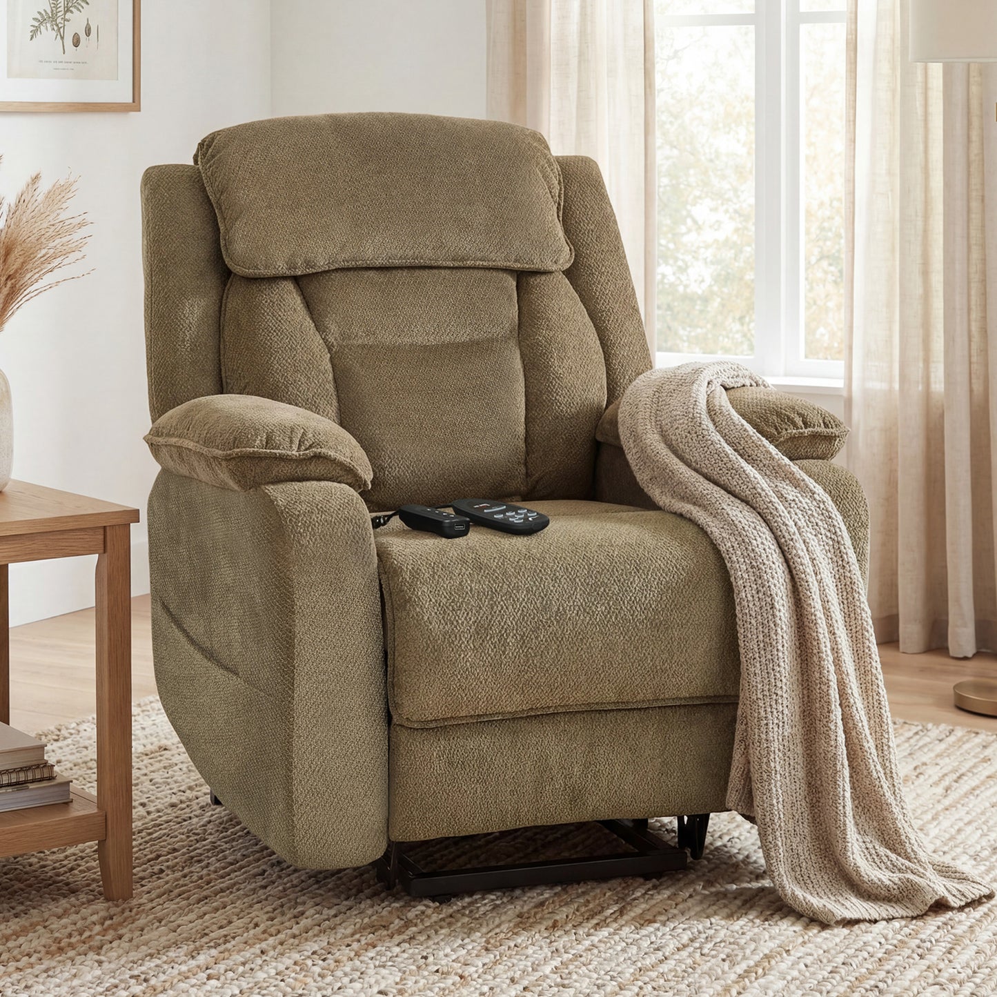 Fauteuil releveur électrique massant à 2 positions mémoire