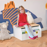 Coffre à jouets en bois avec couvercle et charnière