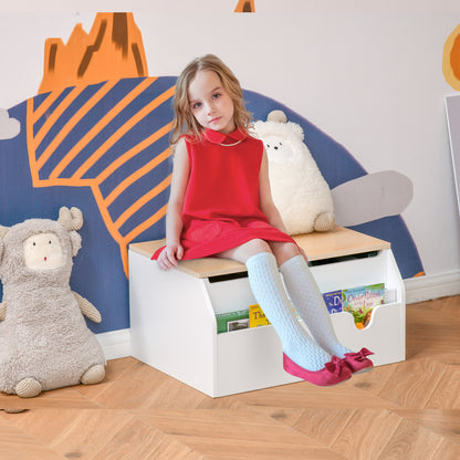 Coffre à jouets en bois avec couvercle et charnière