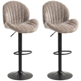 Tabourets de bar pivotants ensemble de 2 chenille réglables
