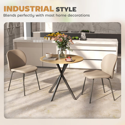 Table ronde industrielle compacte 80 cm