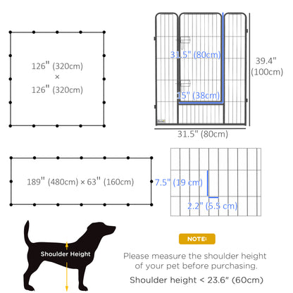 Parc pour chien 16 panneaux robuste — 99 cm