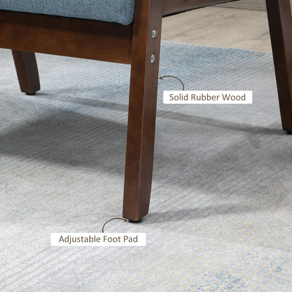 Fauteuil d'accent rembourré avec accoudoirs en bois