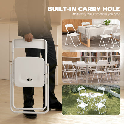 Chaises pliantes en plastique avec cadre en acier — lot de 6