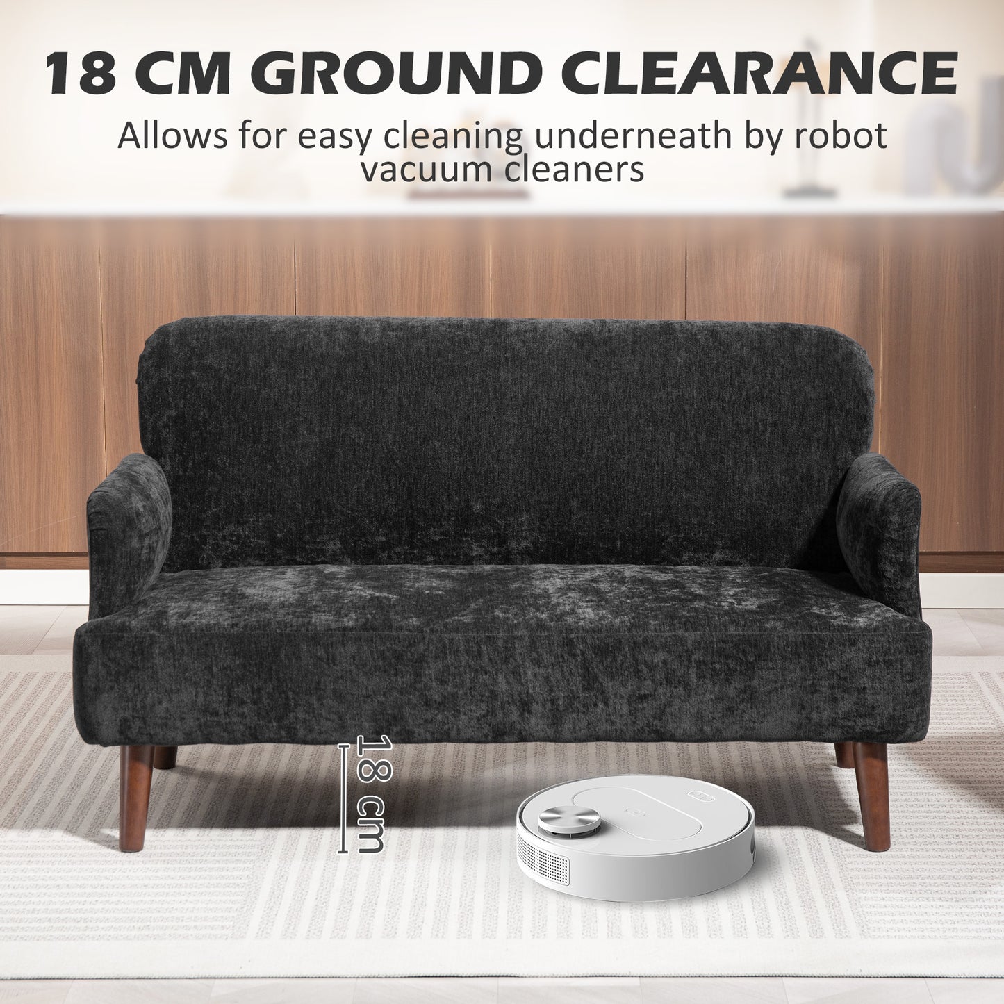 Causeuse 2 places tissu velours rembourrage épais
