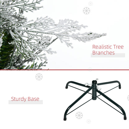Sapin de Noël crayon enneigé 517 branches — Vert