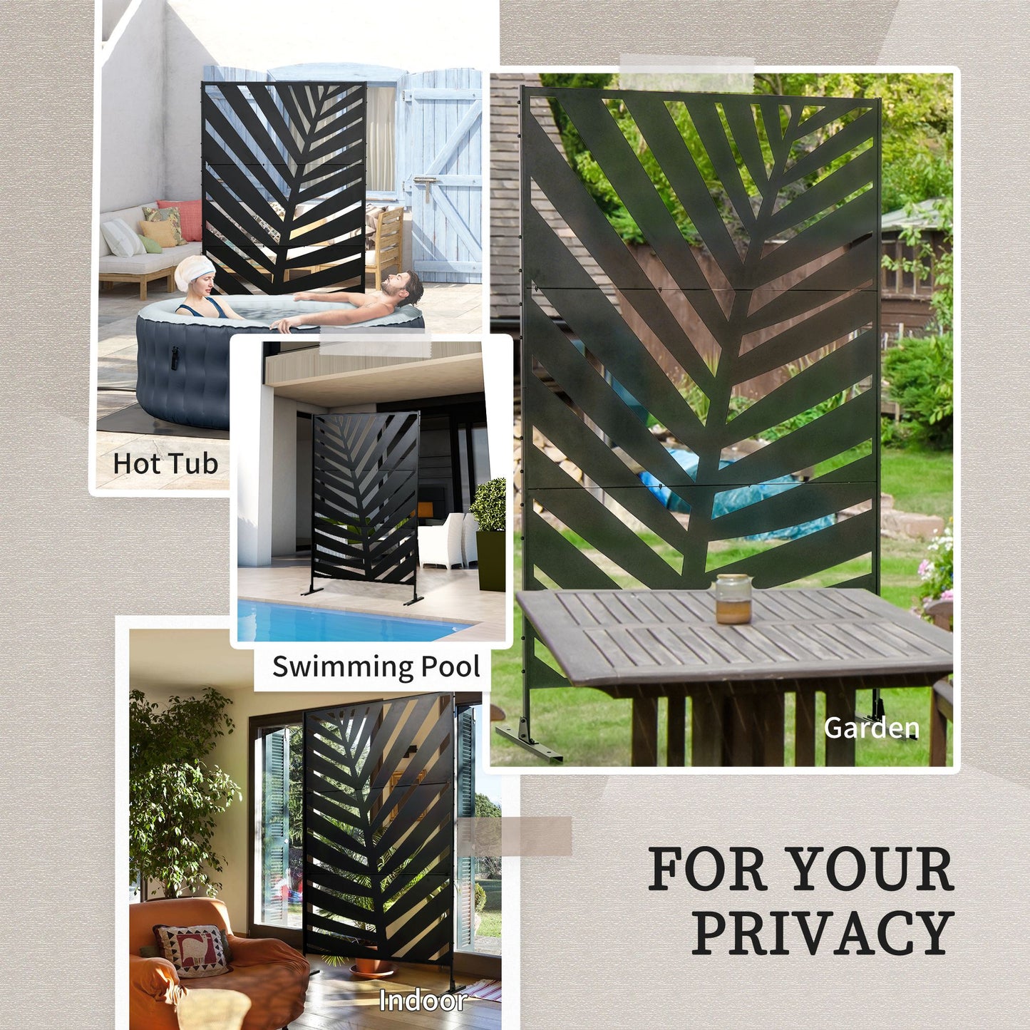 Outsunny Privacy Screen - Willow Style Outdoor Decorative Panel
