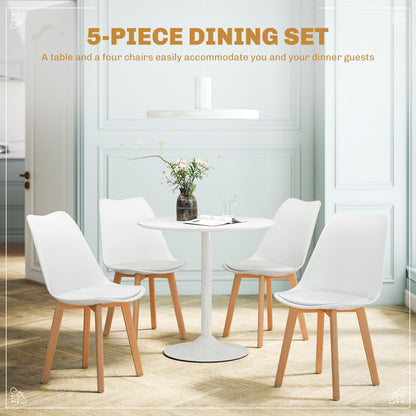 Ensemble salle à manger rond 5 pièces base piédestal