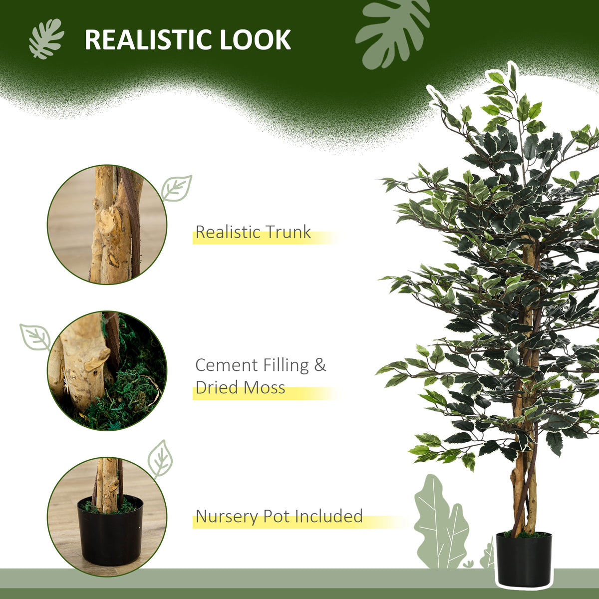 Ficus artificiel décoratif en pot