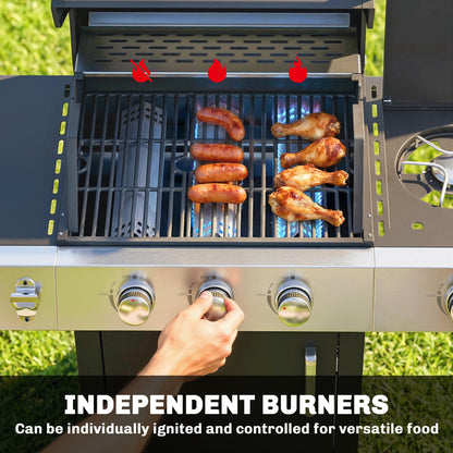 BBQ au propane 3 brûleurs avec brûleur latéral 36000 BTU
