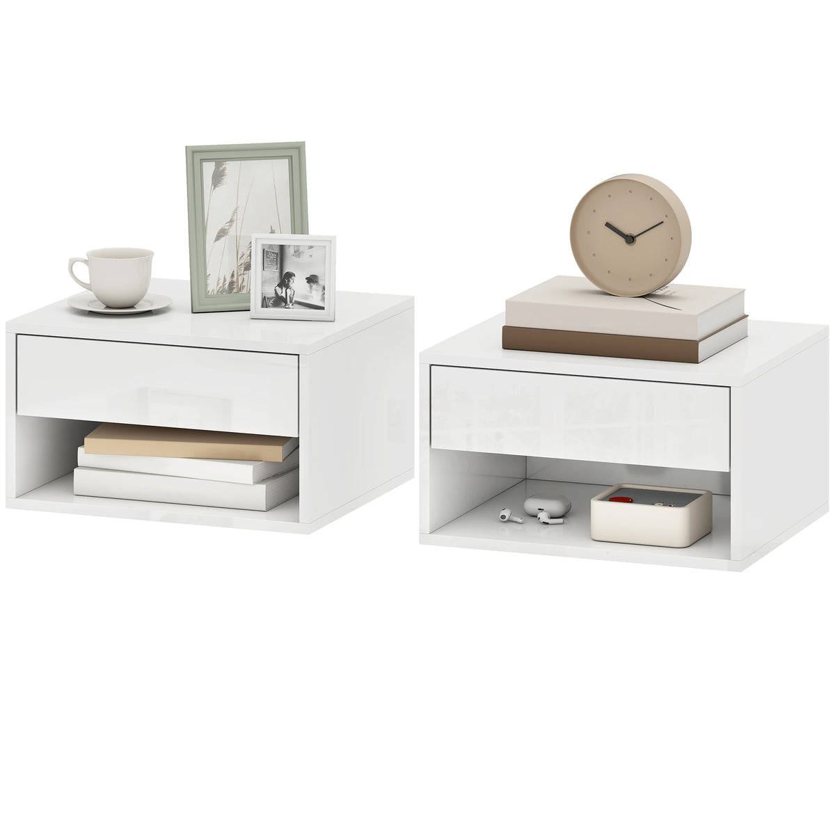 Tables de chevet suspendues murales — Lot de 2
