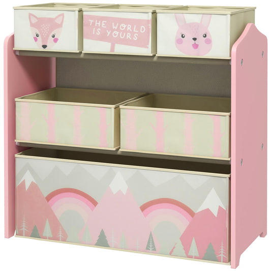 Organisateur de jouets pour enfants avec 6 bacs de rangement