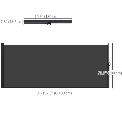 Auvent rétractable latéral 4m x 1,8m pour terrasse