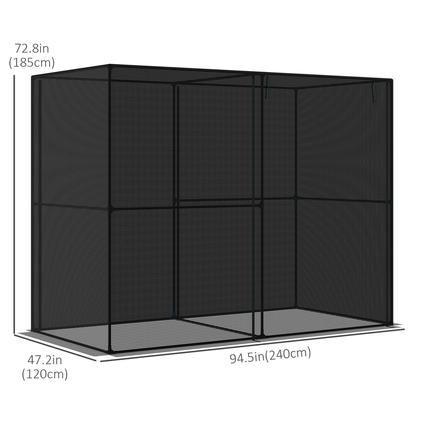  240x120x185cm Outdoor Garden Greenhouse with Zipper Doors