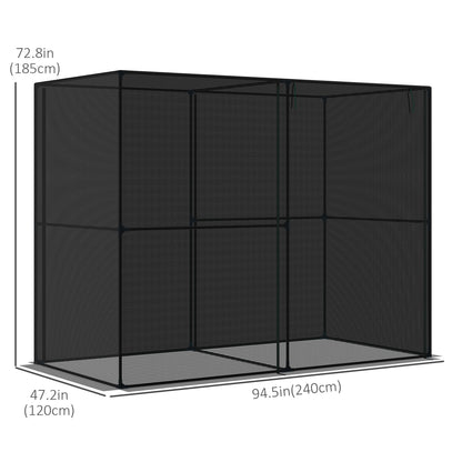  240x120x185cm Outdoor Garden Greenhouse with Zipper Doors
